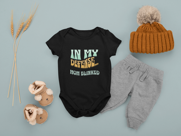 'In My Defense' Short Sleeve Onesie