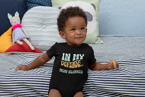 'In My Defense' Short Sleeve Onesie