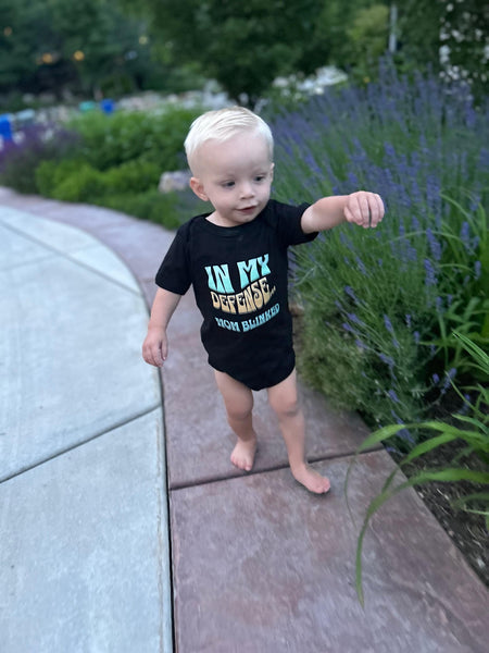 'In My Defense' Short Sleeve Onesie