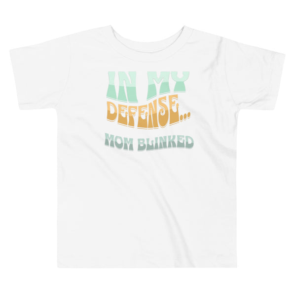 'In My Defense" Toddler Short Sleeve Graphic Tee