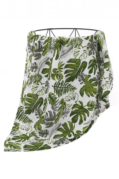 Forest leaves muslin cotton swaddle